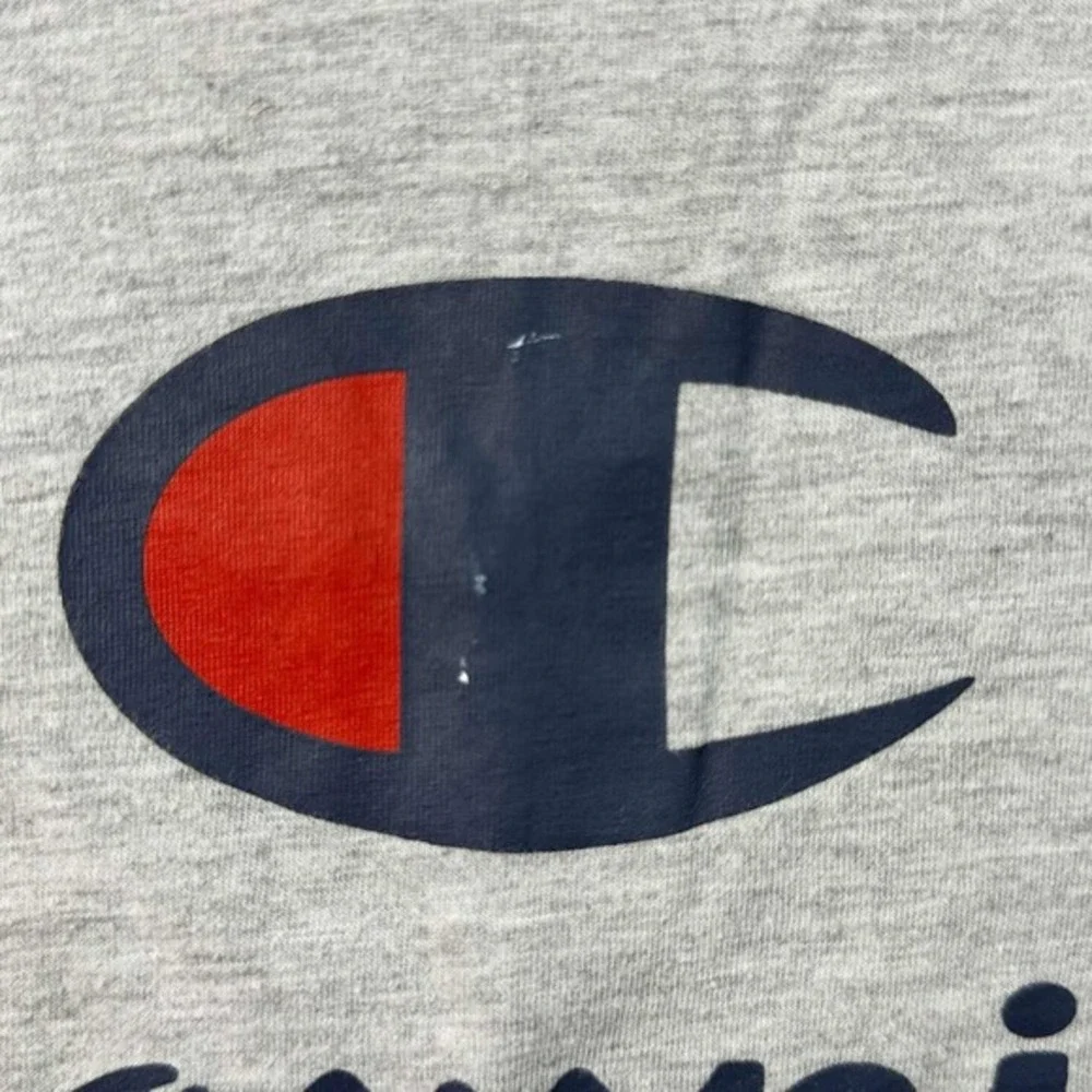Champion Unisex Gray Logo Graphic T-Shirt Classic Athletic Tee‎ Size L - Picture 3 of 5